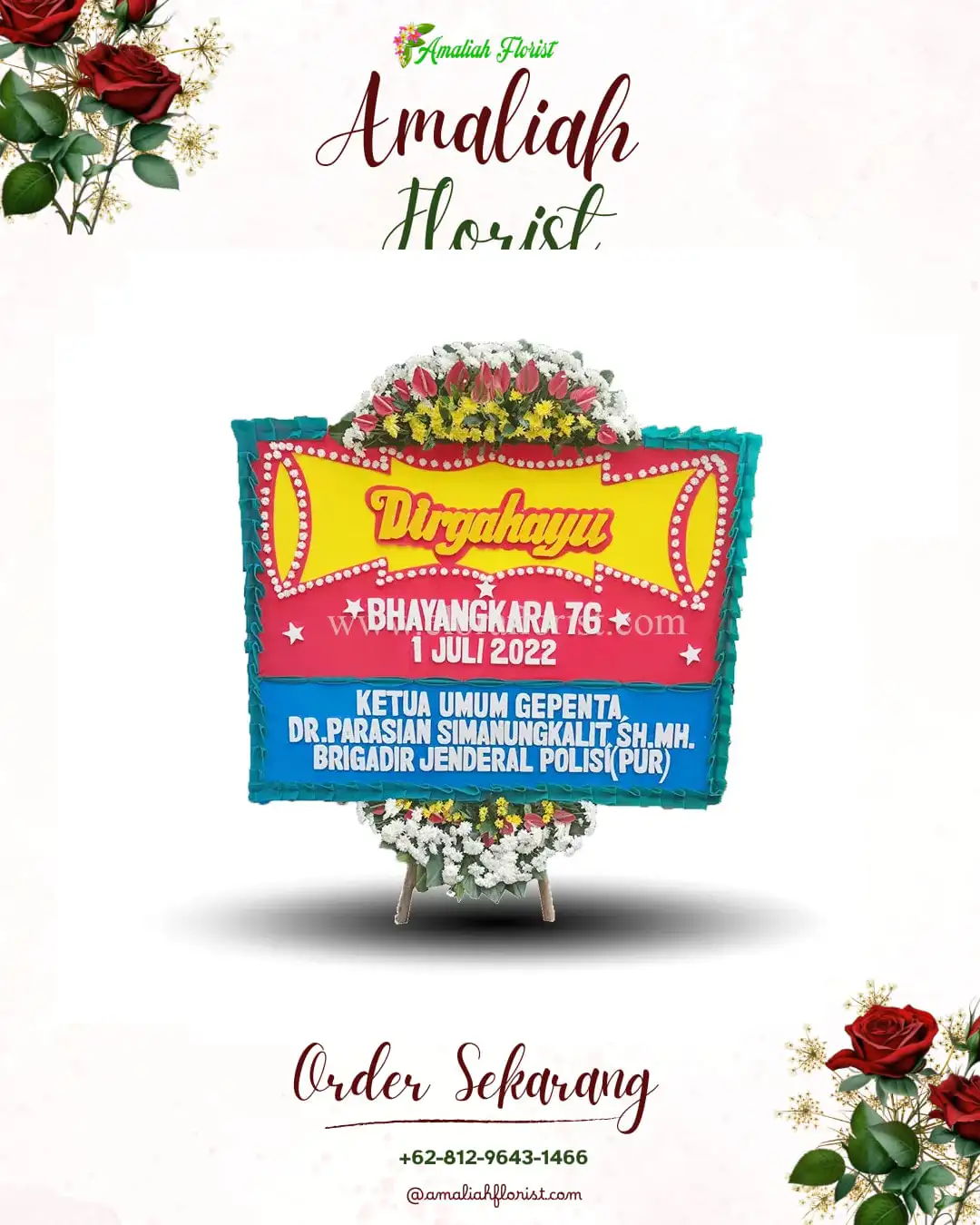 Papan Bunga HUT Ulang Tahun Tanah Pinoh